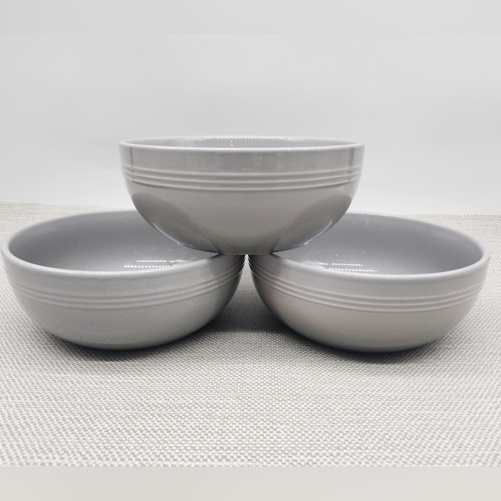 Le Creuset Cereal Bowl 26 Oz Mist Grey Set Of 3 New Seconds 770 ml